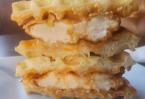 chicken and waffle sandwich